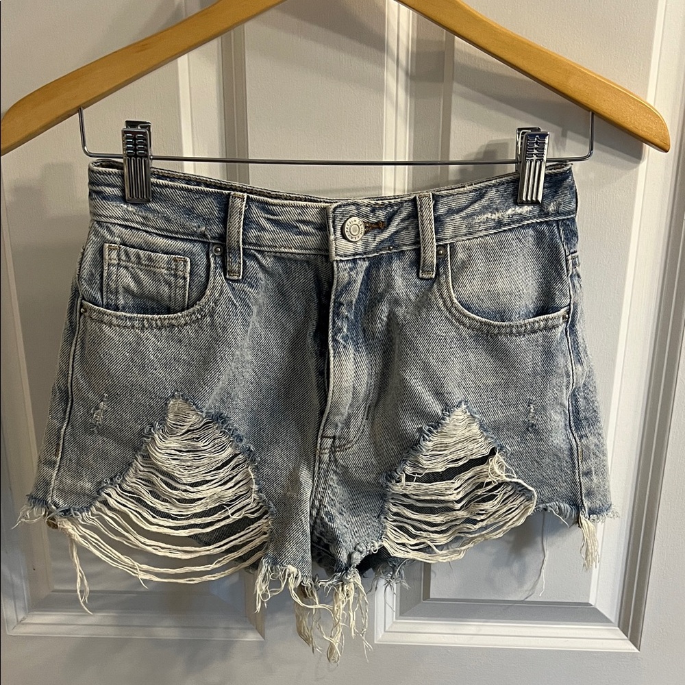 PacSun Light Blue Distressed Jean Shorts
